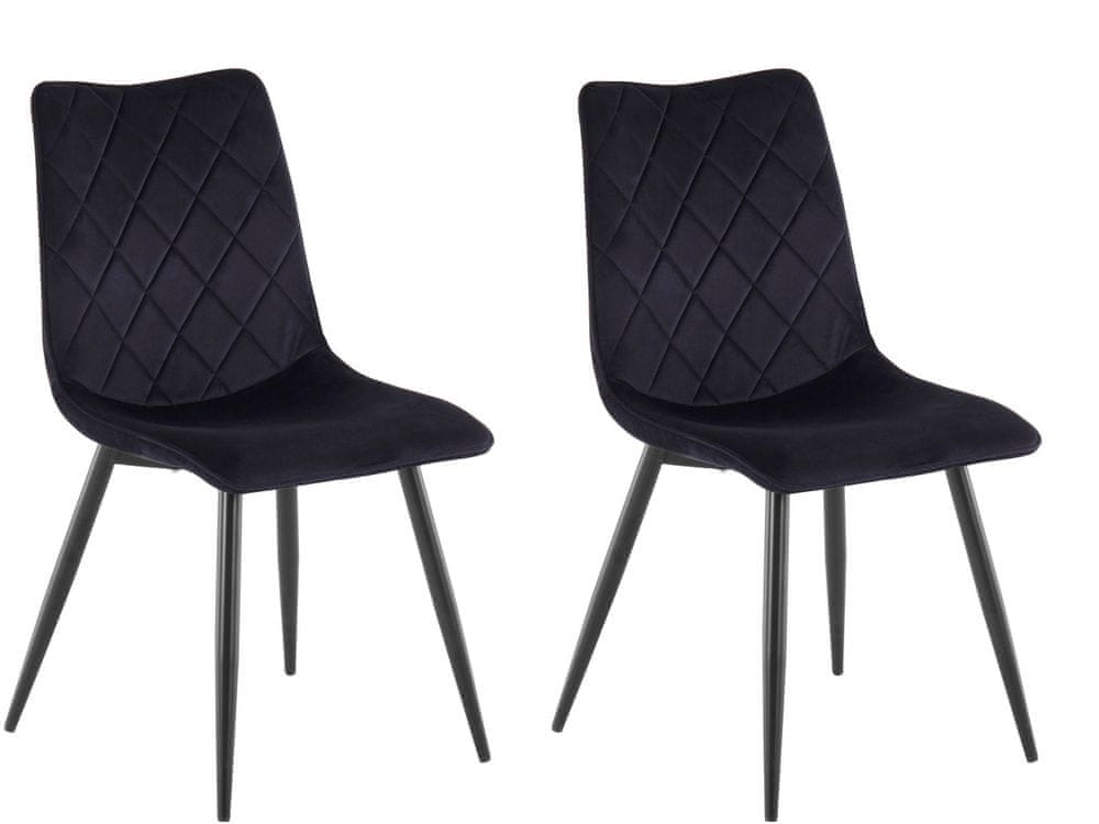 Danish Style Jedálenská stolička Balou (SADA 2 ks), zamat,čierna